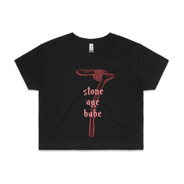 Stone Age Babe - Womens Crop Tee Thumbnail